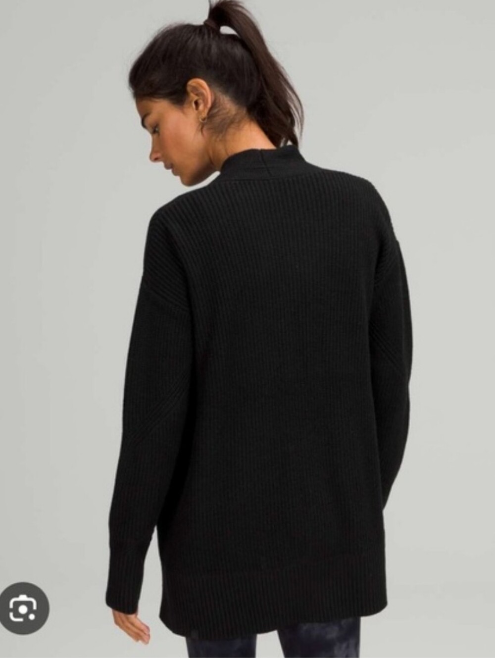 Lululemon Cashlu Sweater Wrap Black Size M/L - Picture 2 of 8